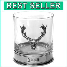 Load image into Gallery viewer, Stylish 11oz Whisky Glass with Reusable Stag Head Design - Handcrafted Elegance