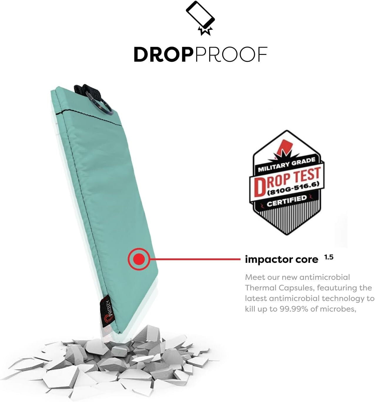 AGION-Lined Phone Pouch with Thermal Protection for iPhone & Samsung - Seafoam