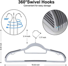 Load image into Gallery viewer, Triangular Shape Heavy-Duty 50 Clothes Hangers with Non-Slip Coating - Gray