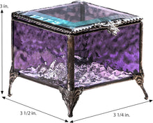 Load image into Gallery viewer, Victorian Purple Glass Jewelry Box - Stunning Table Top Storage for Treasures