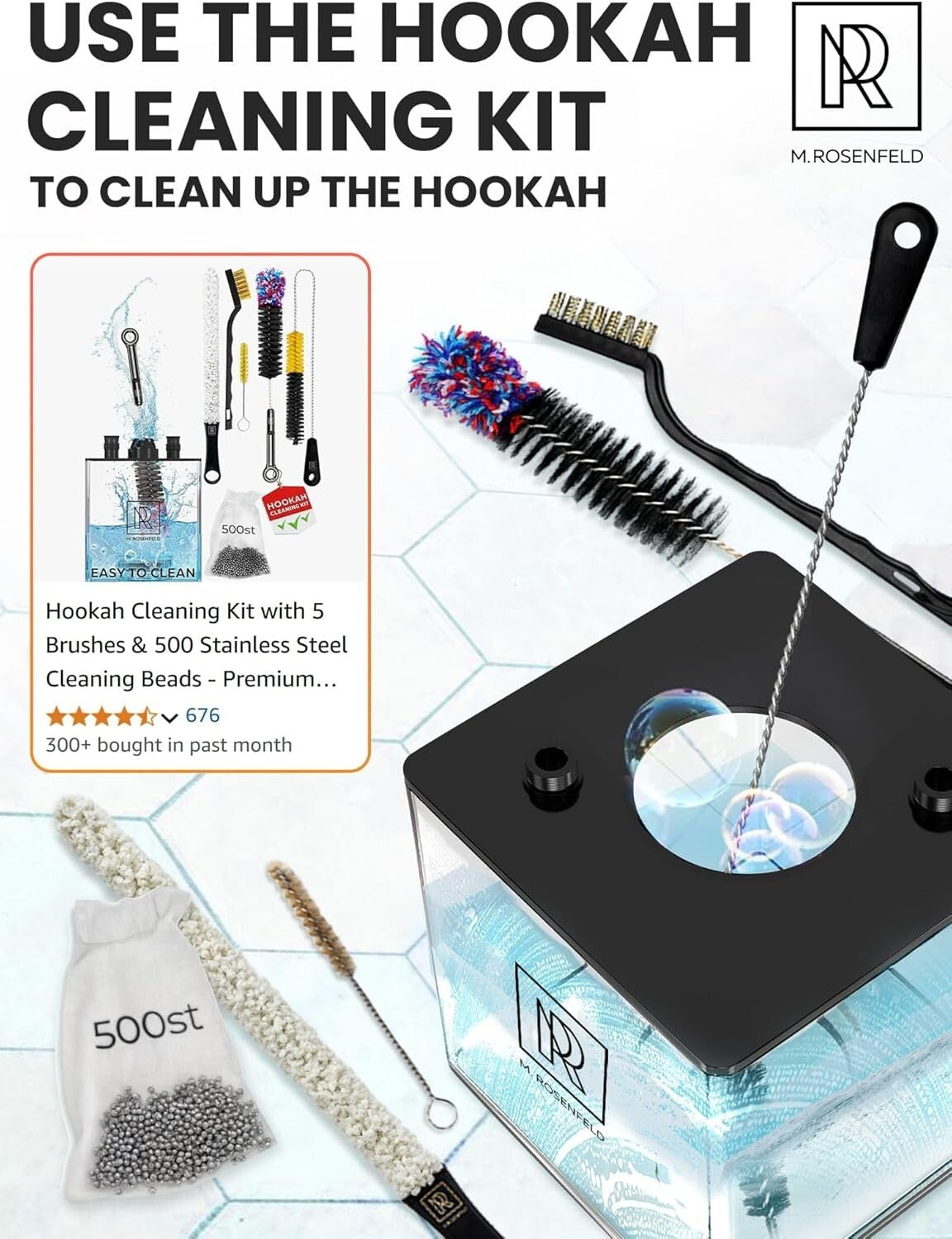 Black LED Hookah Set with 2 Hoses – Durable, Easy to Clean & Perfect for Gifting