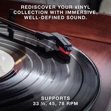 Load image into Gallery viewer, Nostalgic 6-in-1 Bluetooth Record Player with Built-In Speakers – Farmhouse Grey