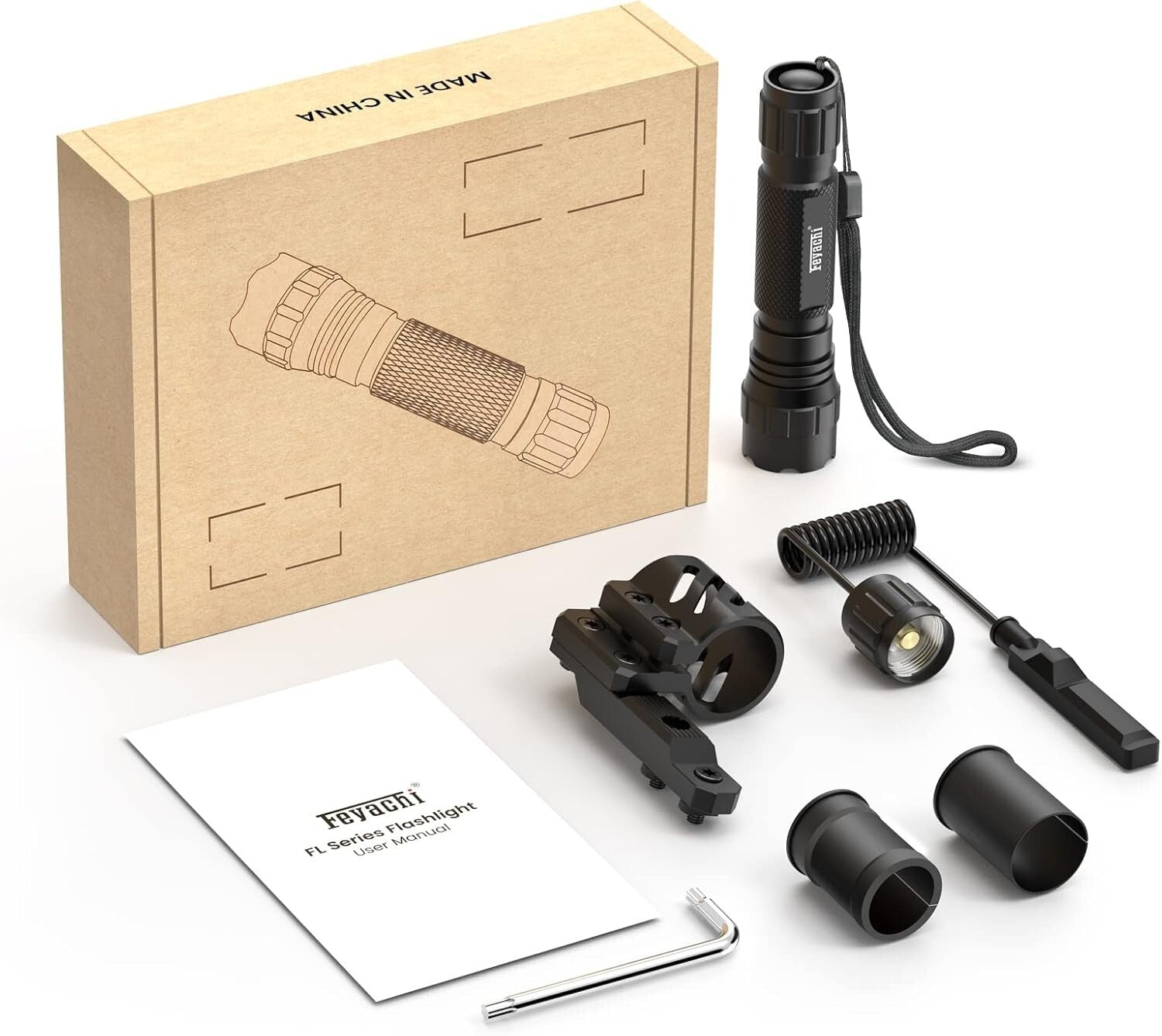 1200 Lumens Tactical Flashlight with Pressure Switch & Offset Mount - Shockproof