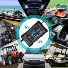 Load image into Gallery viewer, Safe &amp; Efficient 12V/24V Smart Battery Charger with Trickle Maintenance Function