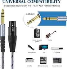 Load image into Gallery viewer, 50FT XLR Female to 1/4 TRS Balanced Cable, 2 Pack for Professional Audio