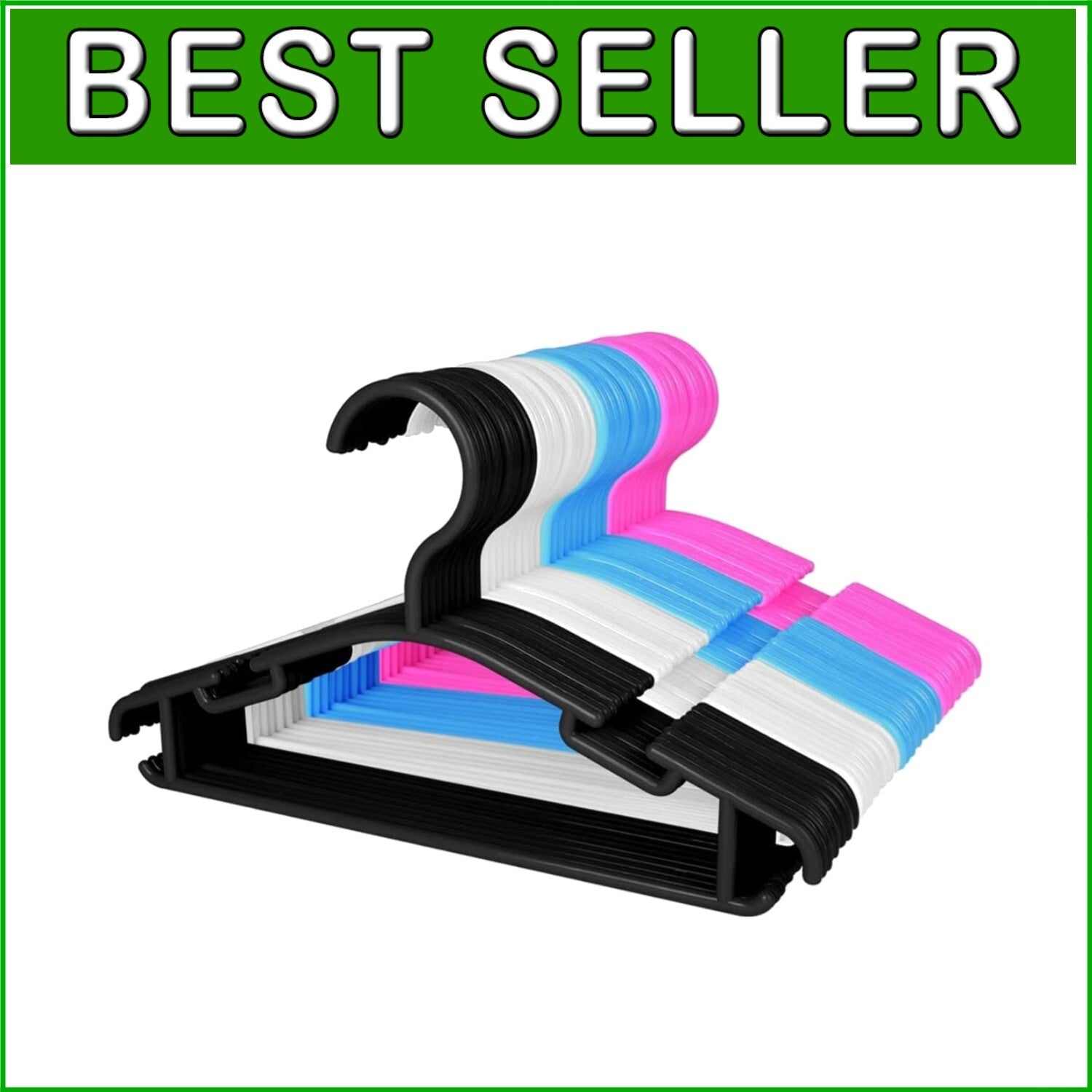 Bulk 100 Kids Clothes Hangers - Lightweight and Sturdy for Smart Organizing