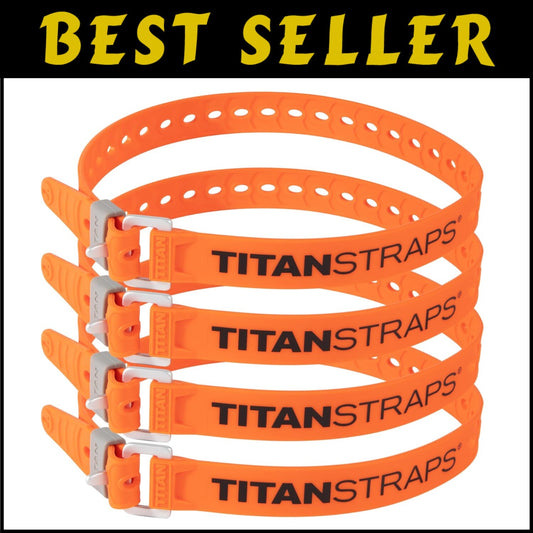 Titan Lightweight Utility Straps – 25" Reliable Tension Straps in Safety Orange