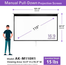 Load image into Gallery viewer, Premium 110-Inch 16:9 Projector Screen - Indoor &amp; Outdoor Viewing Excellence