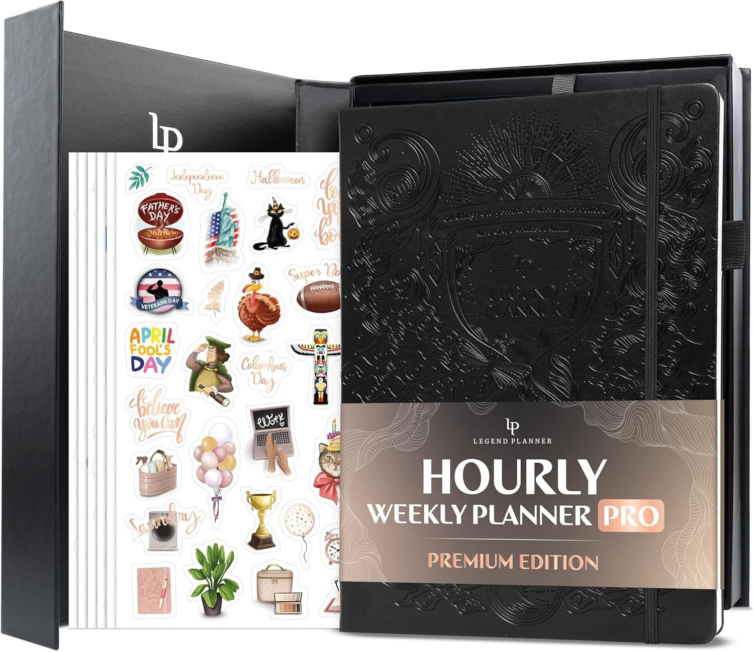 Elegant A4 Undated Schedule Planner with Stickers – Daily & Monthly Organizer