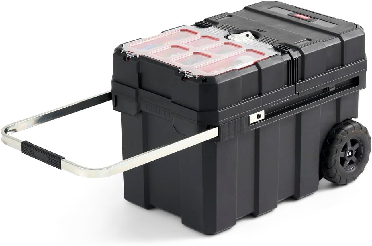66 lb Capacity Masterloader Tool Box with Rolling Wheels for Easy Mobility