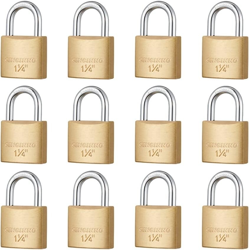 Compact Solid Brass Locks Keyed Alike for Tackle Boxes and Backpacks - 30mm