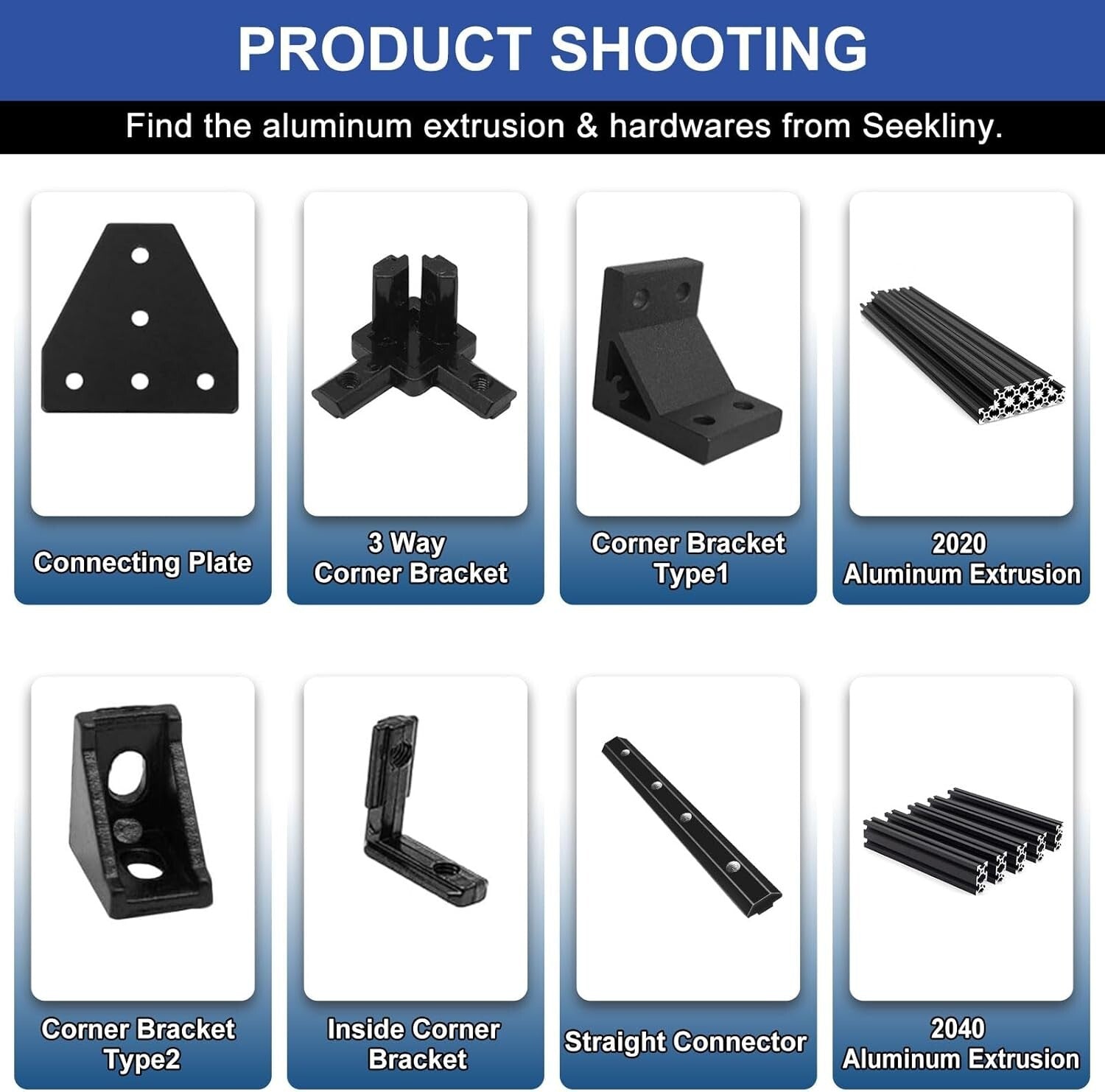 10pc Aluminum 4040 Corner Bracket T Joint Plate Connector for Stable Structures