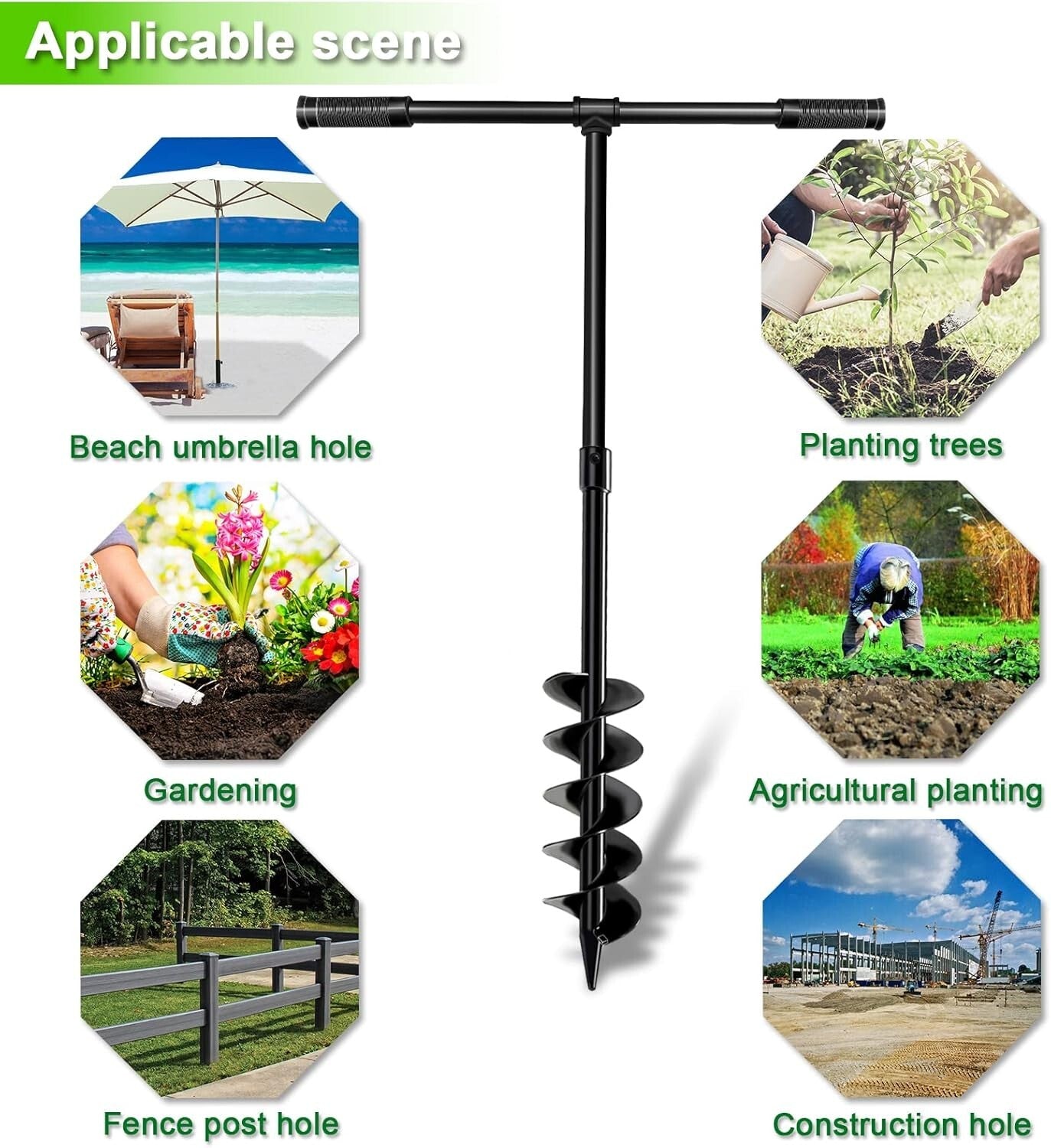 Eco-Friendly Hand Drill Auger - 4" Diameter for DIY Garden Projects