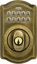 Load image into Gallery viewer, Antique Brass Keyless Entry Lock with Illuminated Keypad for Enhanced Security
