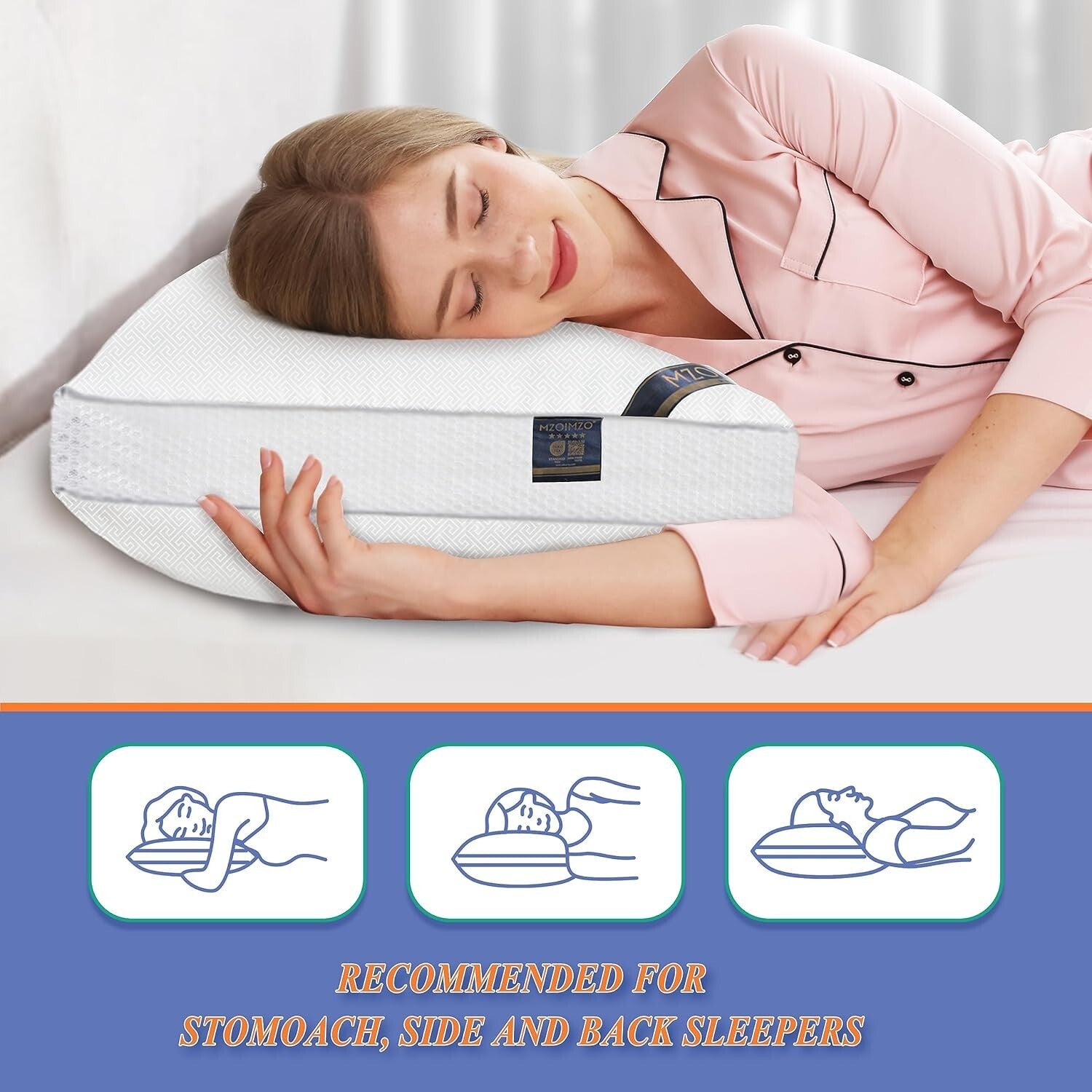 Breathable Microfiber Sleep Pillows - 2 Pack European Size for Neck Pain Relief