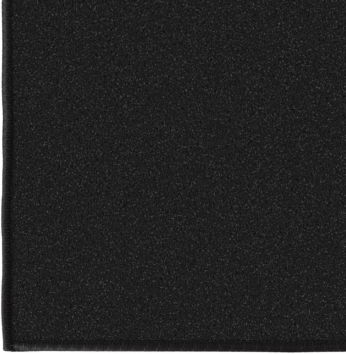 2'7" x 9'10" Non-Slip Solid Black Hallway Runner Rug - Durable & Pet Friendly