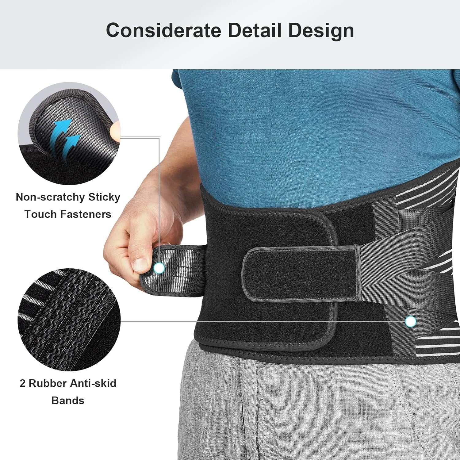 360° Support Lumbar Back Brace for Men/Women - Lightweight, Adjustable M Size