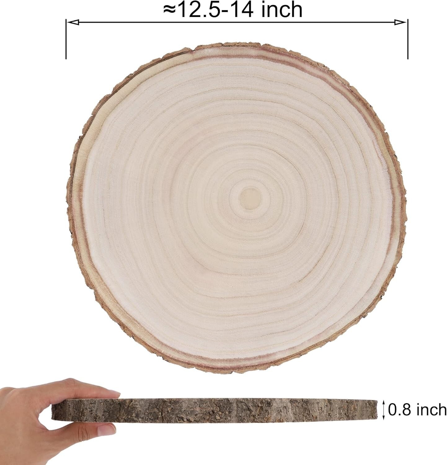 Artisan Crafted Natural Wood Slices for Table Centerpieces - 4 Pack 12.5-14 Inch