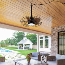 Load image into Gallery viewer, Quiet 20'' Outdoor Ceiling Fan with 3-Color Lighting – Remote Control for Patios