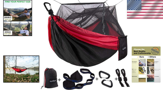 Heavy Duty Portable Camping Hammock for 2 - Convenient Outdoor Sleep Solution
