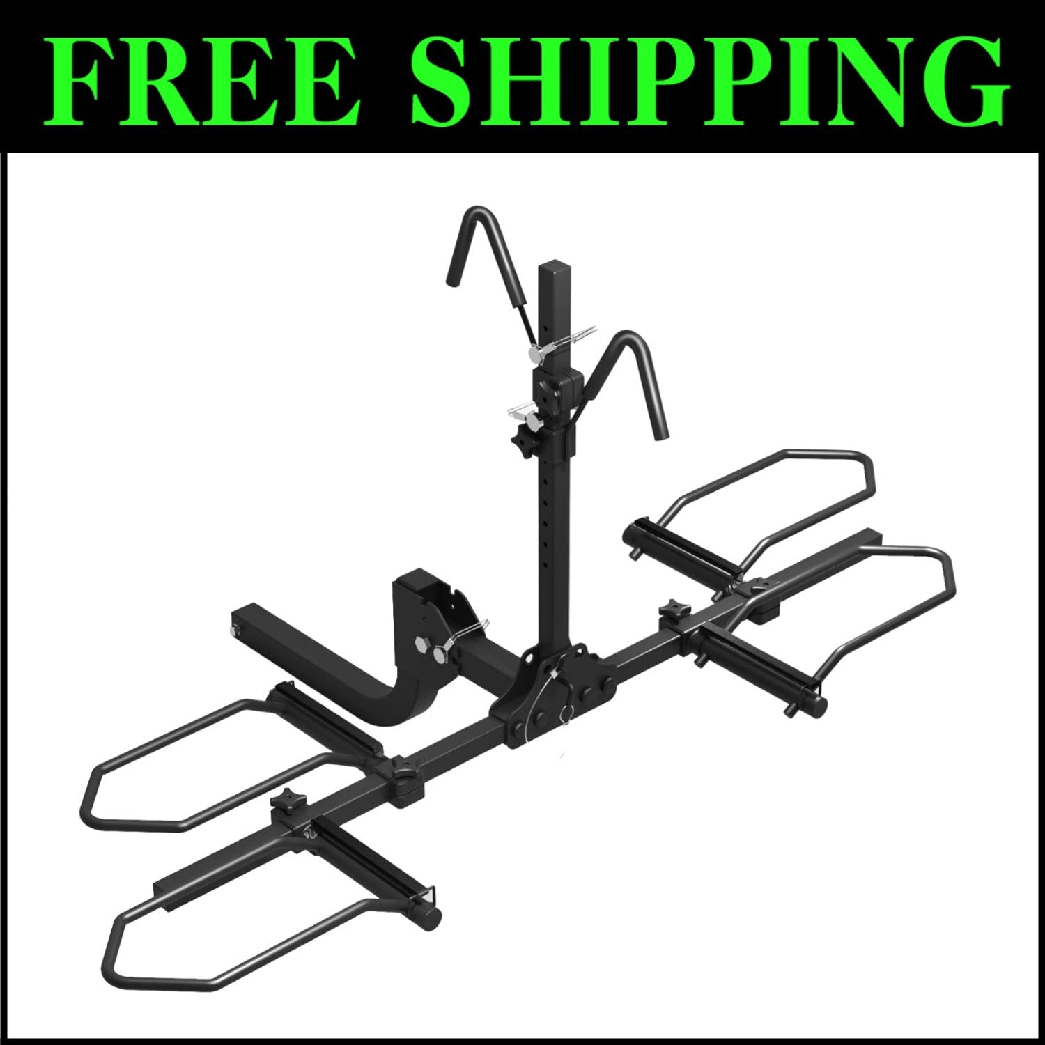 Heavy-Duty 2-Bike Hitch Rack for eBikes, Mountain & Fat Tire Bikes – 180lbs