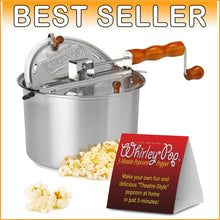 Load image into Gallery viewer, Movie Night Essential: Whirley Pop Silver 6-Quart Gourmet Popcorn Popper