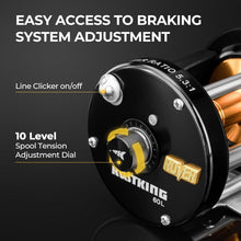 Load image into Gallery viewer, Lightweight Right-Handed Baitcasting Reel - Perfect for Salmon &amp; Inshore Fishing