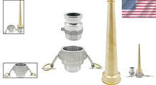 Load image into Gallery viewer, 1.5 Inch Brass Fire Hose Nozzle with NPSH/NPT Connections - Durable &amp; Versatile