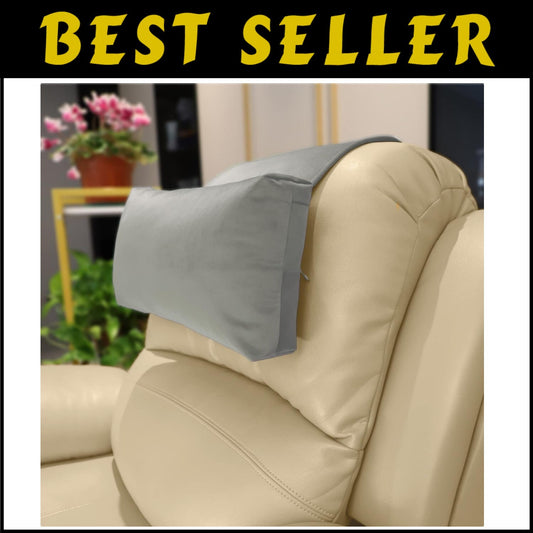 Light Gray Recliner Head Pillow for Neck Pain Relief - Extra Soft & Portable