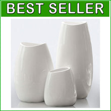 Load image into Gallery viewer, Set of 3 White Ceramic Vases: Elegant Decorative Vases for Modern Homes