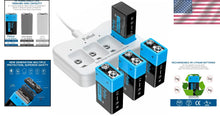 Load image into Gallery viewer, High-Performance 9V Rechargeable Lithium Batteries &amp; Charger - Eco-Friendly Set