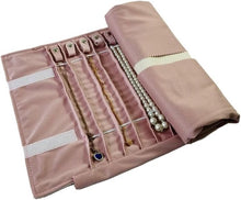 Load image into Gallery viewer, Portable Velvet Jewelry Roll - Secure 16 Necklace Holder for Stylish Travel