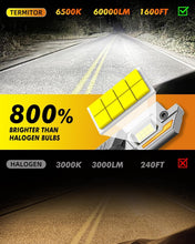 Load image into Gallery viewer, High-Performance 9005 H11 Bulbs - 800% Brightness, 70,000 Hour Lifespan, 4 Pack