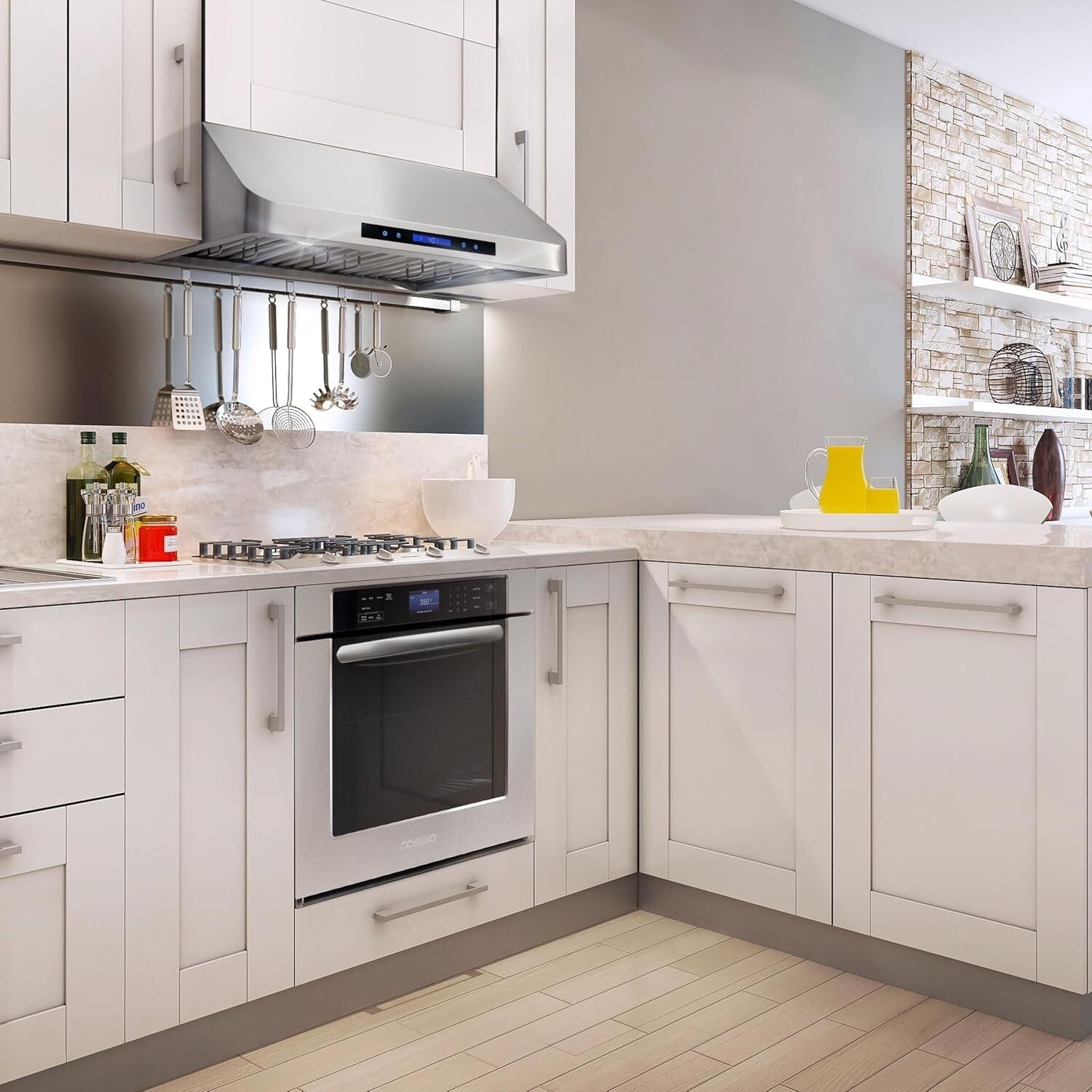 500 CFM Stainless Steel Under Cabinet Range Hood with Touch Control & LED Lights