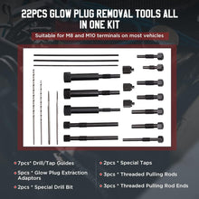 Load image into Gallery viewer, Professional Glow Plug Removal Tools - 22 Piece Kit with Heavy-Duty Toolbox