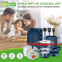 Load image into Gallery viewer, Durable 20-Piece Navy Kitchen Cookware Set - Induction Ready and Dishwasher Safe
