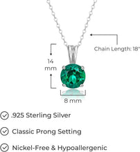 Load image into Gallery viewer, Stylish Created Emerald Birthstone Pendant Necklace 18" - Perfect Gift Idea