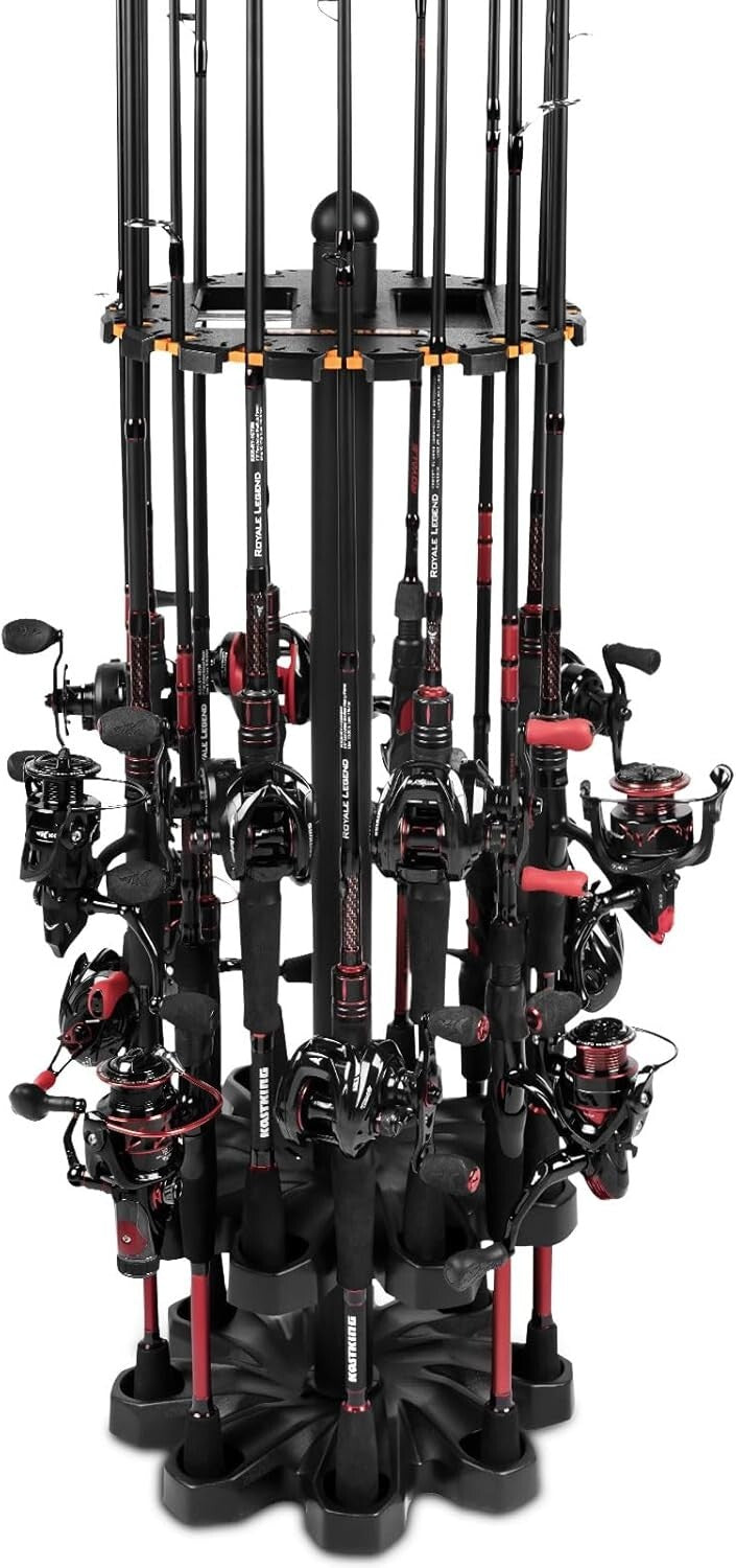 Durable V16 Fishing Pole Rack - Freestanding Design Holds 16 Rods Effortlessly