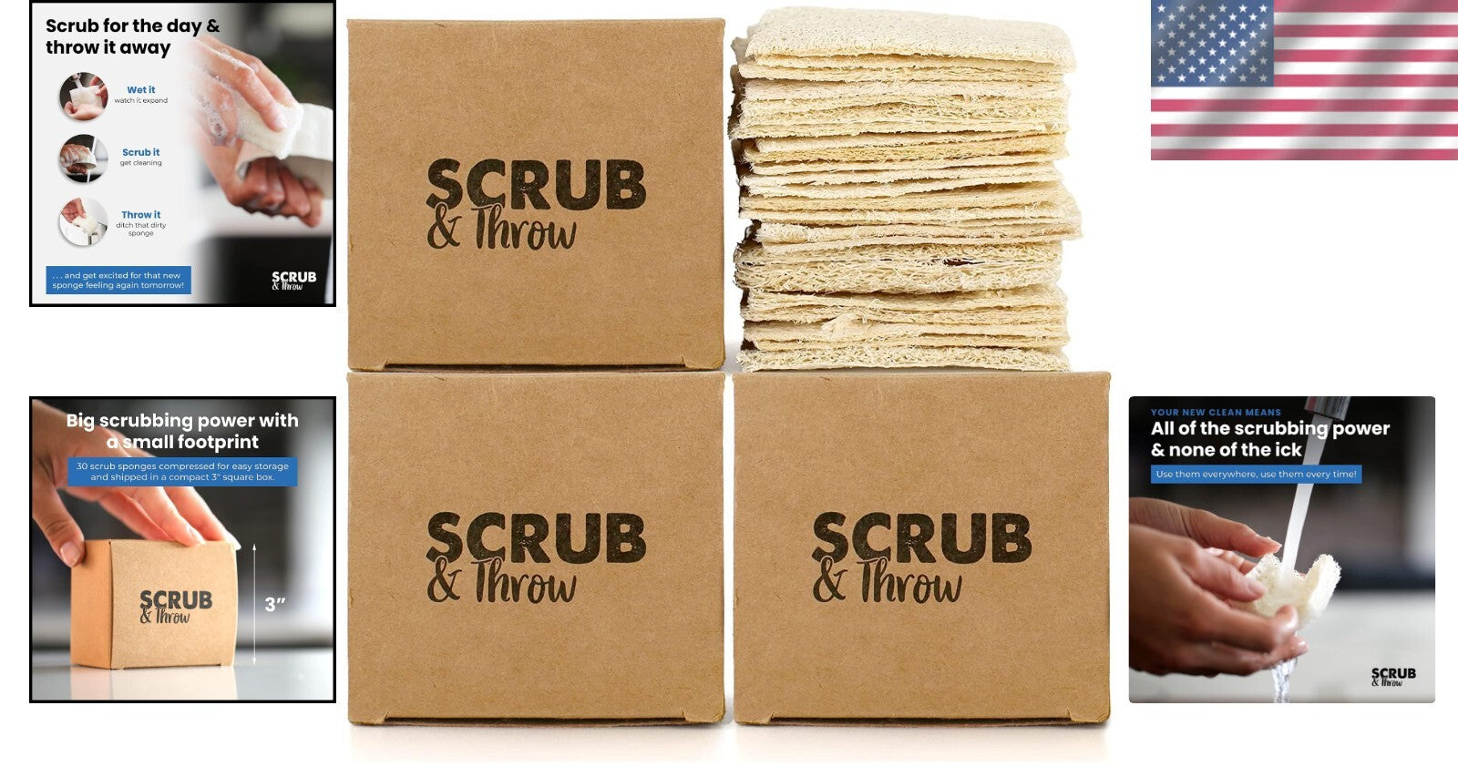 90-Pack Natural Loofah Sponges: Eco-Friendly, Non-Scratch Kitchen Cleaners