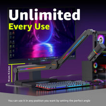 Load image into Gallery viewer, Stainless Steel RGB Adjustable Mic Boom Arm for Professional Streaming Setups