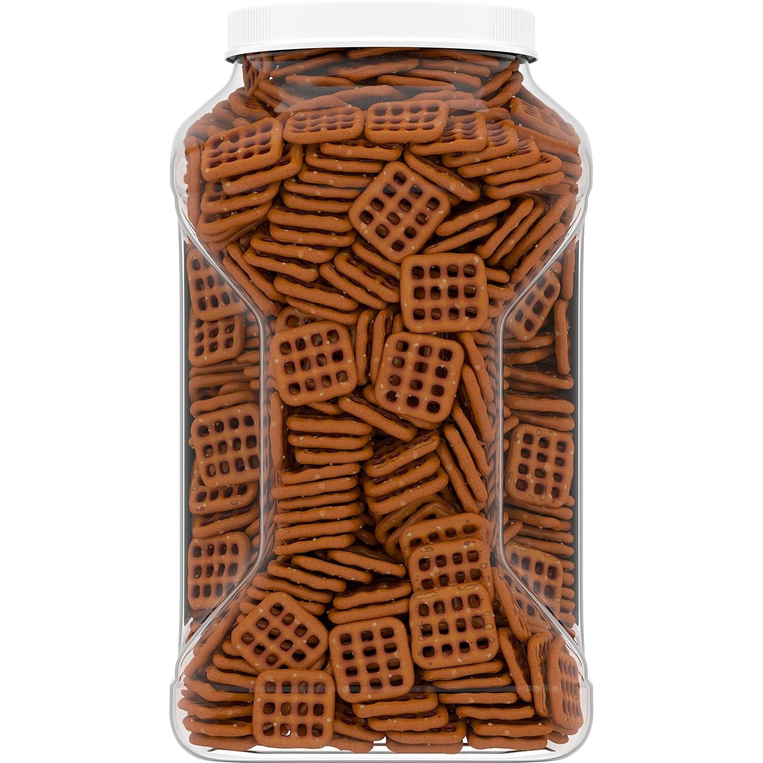 46 Oz Canister of Crunchy Pretzel Snaps - Perfect Snack for Parties and Games