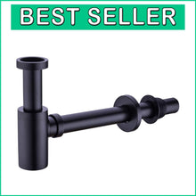 Load image into Gallery viewer, Contemporary Matte Black Brass P Trap - Adjustable Waste Drain Kit for Sinks