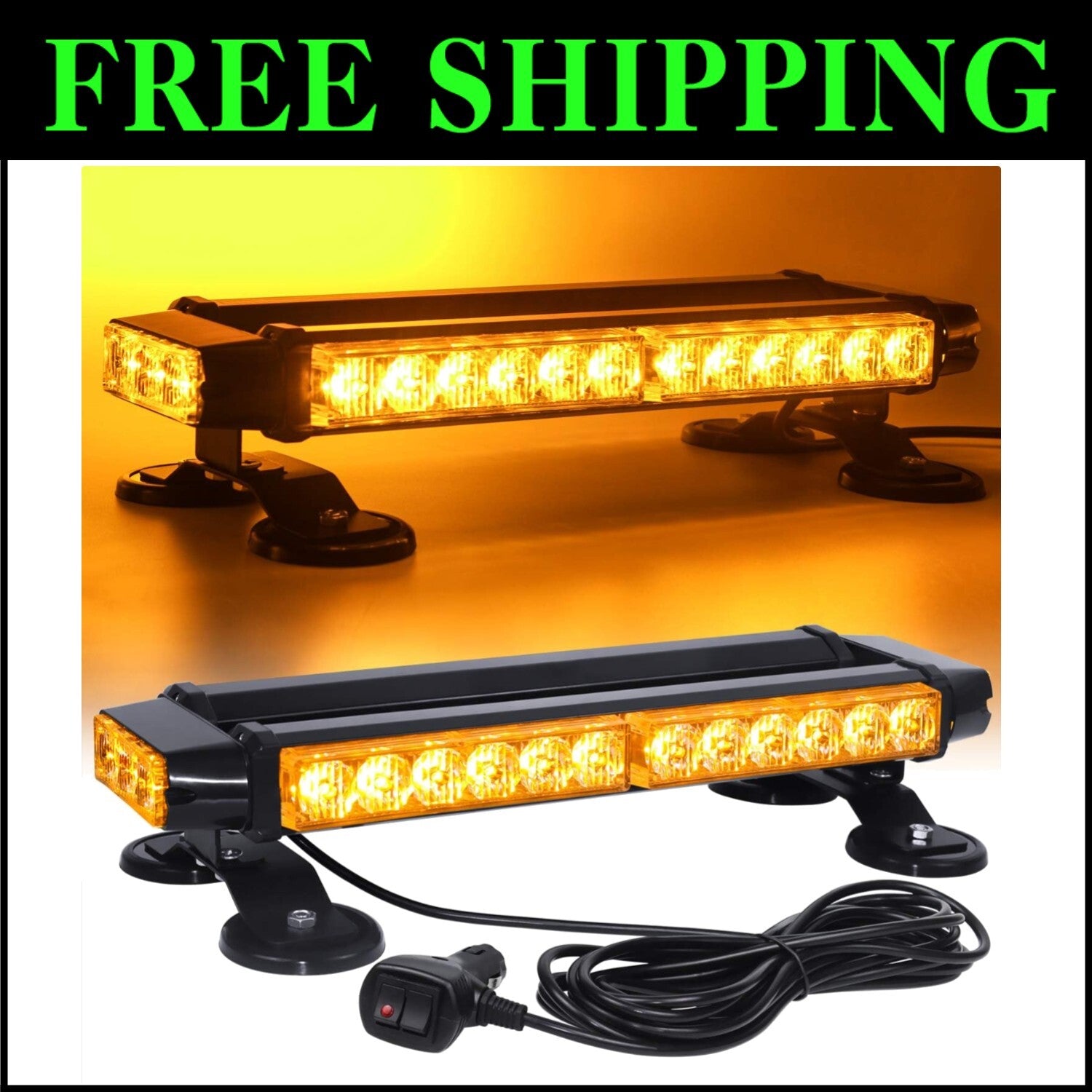 Weatherproof Magnetic Base LED Strobe Light - 30 LEDs for Enhanced Visibility