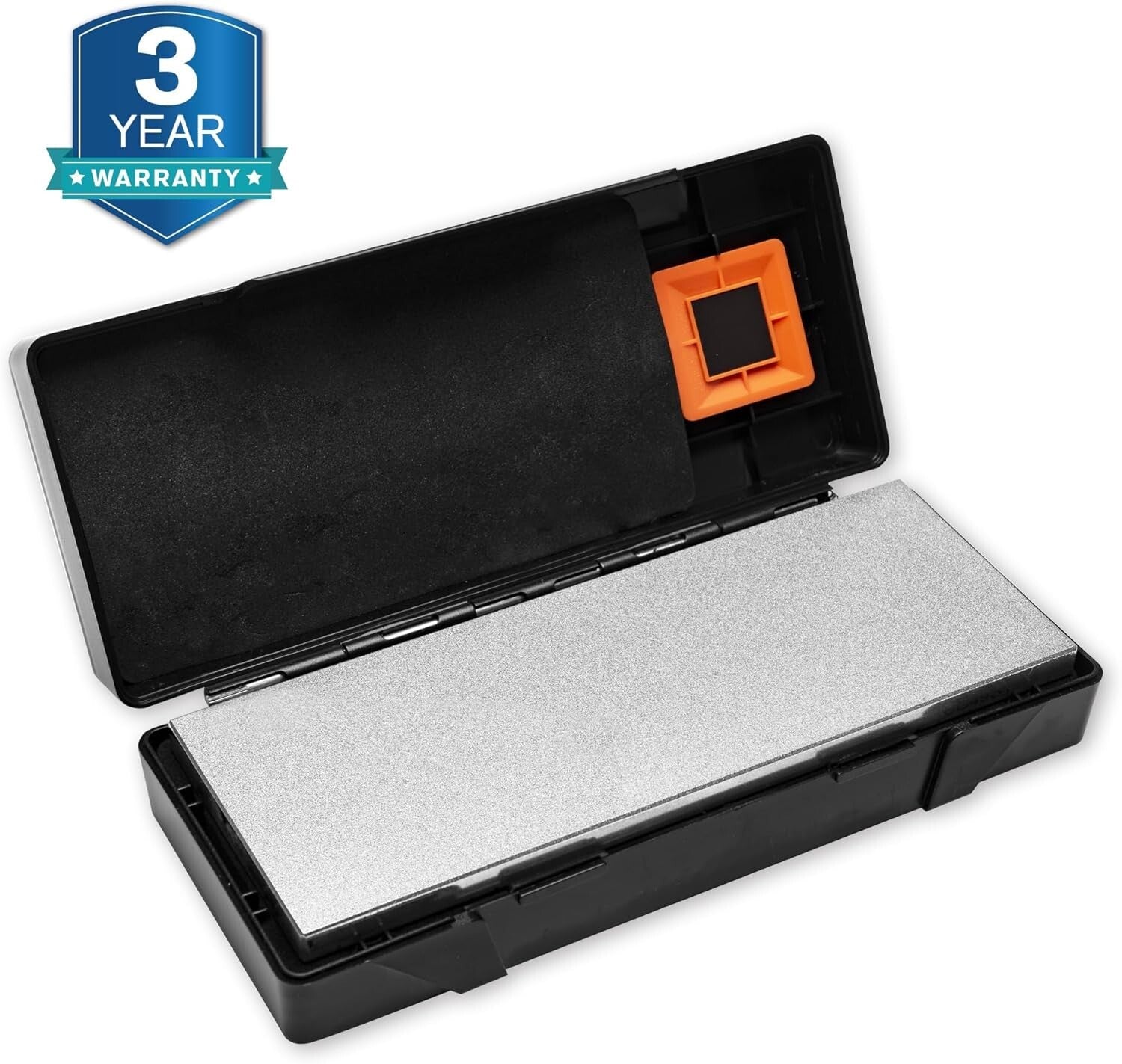 8x3 Double-Sided Diamond Whetstone with Angle Guide & Non-Slip Storage Base