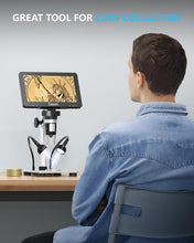 Load image into Gallery viewer, Professional 7'' Digital Microscope with 12MP Camera and Adjustable LED Lights