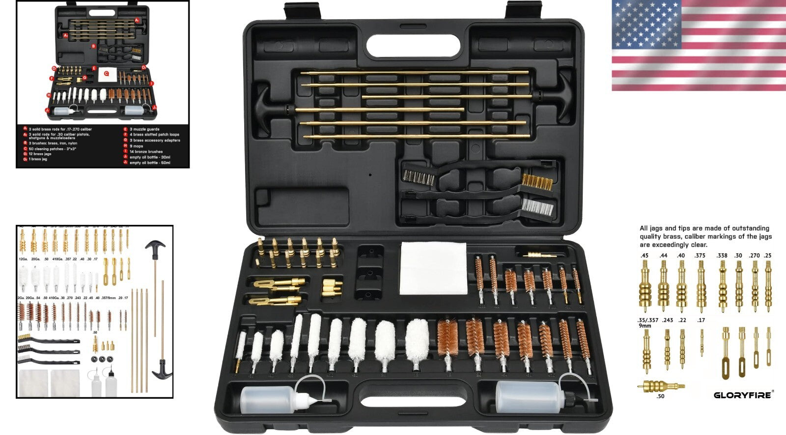 Efficient Gun Cleaning Kit with Sturdy Carry Case - Perfect for Any Gun Owner