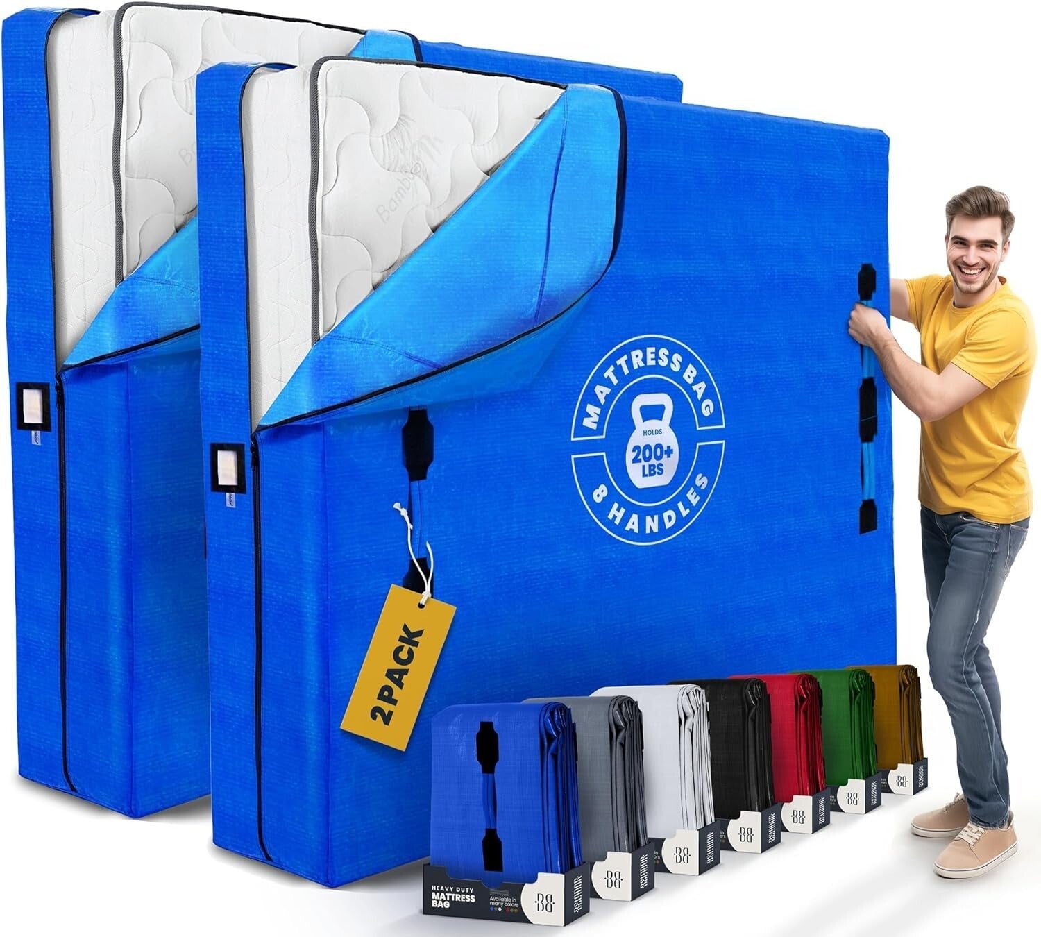 Premium Mattress Storage Bags for King Size - Extra Protection with 8 Handles