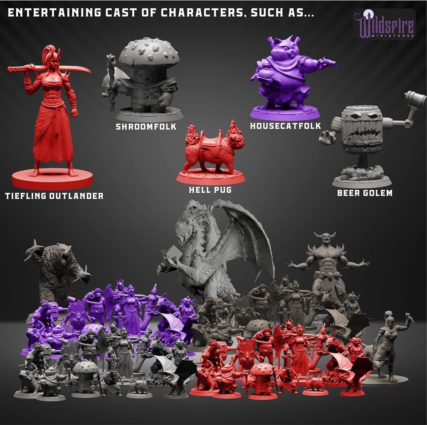 Dungeons & Dragons Miniatures Collection: 68 Paintable Figures & 200+ Page Guide