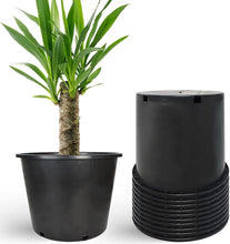 Load image into Gallery viewer, Set of 10 Elegant Black Planter Containers - 6.3 Gallons for Indoor/Outdoor Use