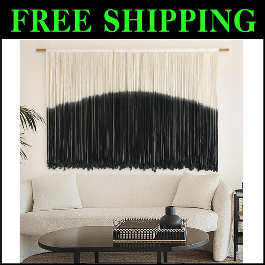 Large Bohemian Tie-Dye Macrame Wall Hanging, 57''W*35''L - Eco-Friendly Art